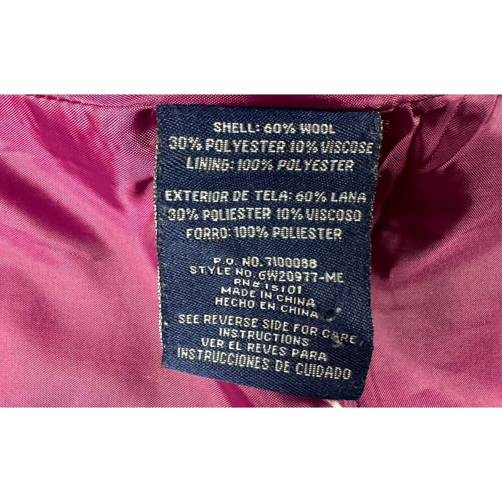 Green‎ With Envy Peacoat 1X Hot Pink Twee Barbiecore Coquette Mod Wool Blend - Picture 8 of 12